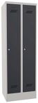 Garderobenschrank m.Zyl.H1850xB600xT500mm lichtgrau/anthrazitgrau 2 Abt.