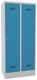 Garderobenschrank m.Zyl.H1850xB800xT500mm lichtgrau/lichtblau 2 Abt.