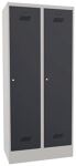 Garderobenschrank m.Zyl.H1850xB800xT500mm lichtgrau/anthrazitgrau 2 Abt.