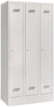 Garderobenschrank m.Zyl.H1850xB900xT500mm lichtgrau/lichtgrau 3 Abt.