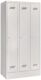 Garderobenschrank m.Zyl.H1850xB900xT500mm lichtgrau/lichtgrau 3 Abt.