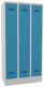 Garderobenschrank m.Zyl.H1850xB900xT500mm lichtgrau/lichtblau 3 Abt.