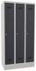 Garderobenschrank m.Zyl.H1850xB900xT500mm lichtgrau/anthrazitgrau 3 Abt.