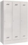 Garderobenschrank m.Zyl.H1850xB1200xT500mm lichtgrau/lichtgrau 3 Abt.