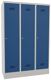 Garderobenschrank m.Zyl.H1850xB1200xT500mm lichtgrau/enzianblau 3 Abt.