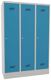 Garderobenschrank m.Zyl.H1850xB1200xT500mm lichtgrau/lichtblau 3 Abt.
