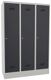 Garderobenschrank m.Zyl.H1850xB1200xT500mm lichtgrau/anthrazitgrau 3 Abt.