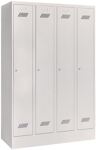 Garderobenschrank m.Zyl.H1850xB1200xT500mm lichtgrau/lichtgrau 4 Abt.