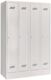 Garderobenschrank m.Zyl.H1850xB1200xT500mm lichtgrau/lichtgrau 4 Abt.