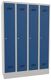 Garderobenschrank m.Zyl.H1850xB1200xT500mm lichtgrau/enzianblau 4 Abt.