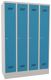 Garderobenschrank m.Zyl.H1850xB1200xT500mm lichtgrau/lichtblau 4 Abt.