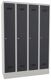 Garderobenschrank m.Zyl.H1850xB1200xT500mm lichtgrau/anthrazitgrau 4 Abt.