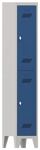 Garderobenschrank m.Drehriegel H1850xB300xT500mm lichtgrau/enzianblau, 2 Abt.