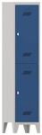 Garderobenschrank m.Drehriegel H1850xB400xT500mm lichtgrau/enzianblau, 2 Abt.