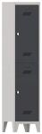 Garderobenschrank m.Drehriegel H1850xB400xT500mm lichtgrau/anthrazitgrau, 2 Abt.
