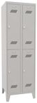Garderobenschrank m.Drehriegel H1850xB600xT500mm lichtgrau/lichtgrau, 4 Abt.