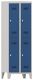 Garderobenschrank m.Drehriegel H1850xB600xT500mm lichtgrau/enzianblau, 4 Abt.