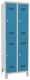 Garderobenschrank m.Drehriegel H1850xB600xT500mm lichtgrau/lichtblau, 4 Abt.