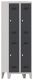 Garderobenschrank m.Drehriegel H1850xB600xT500mm lichtgrau/anthrazitgrau, 4 Abt.