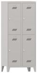 Garderobenschrank m.Drehriegel H1850xB800xT500mm lichtgrau/lichtgrau, 4 Abt.