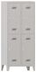 Garderobenschrank m.Drehriegel H1850xB800xT500mm lichtgrau/lichtgrau, 4 Abt.