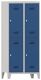 Garderobenschrank m.Drehriegel H1850xB800xT500mm lichtgrau/enzianblau, 4 Abt.