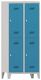 Garderobenschrank m.Drehriegel H1850xB800xT500mm lichtgrau/lichtblau, 4 Abt.