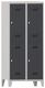 Garderobenschrank m.Drehriegel H1850xB800xT500mm lichtgrau/anthrazitgrau, 4 Abt.