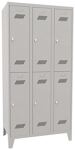 Garderobenschrank m.Drehriegel H1850xB900xT500mm lichtgrau/lichtgrau, 4 Abt.
