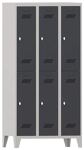 Garderobenschrank m.Drehriegel H1850xB900xT500mm lichtgrau/anthrazitgrau, 6 Abt.