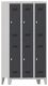 Garderobenschrank m.Drehriegel H1850xB900xT500mm lichtgrau/anthrazitgrau, 6 Abt.