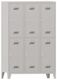 Garderobenschrank m.Drehriegel H1850xB1200xT500mm lichtgrau/lichtgrau, 6 Abt.
