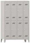 Garderobenschrank m.Drehriegel H1850xB1200xT500mm lichtgrau/lichtgrau, 8 Abt.