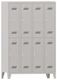 Garderobenschrank m.Drehriegel H1850xB1200xT500mm lichtgrau/lichtgrau, 8 Abt.