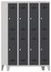 Garderobenschrank m.Drehriegel H1850xB1200xT500mm lichtgrau/anthrazitgrau,8 Abt.