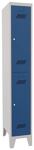 Garderobenschrank m.Zyl.H1850xB300xT500mm lichtgrau/enzianblau 2 Abt.