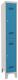Garderobenschrank m.Zyl.H1850xB300xT500mm lichtgrau/lichtblau 2 Abt.