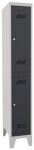 Garderobenschrank m.Zyl.H1850xB300xT500mm lichtgrau/anthrazitgrau 2 Abt.