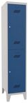 Garderobenschrank m.Zyl.H1850xB400xT500mm lichtgrau/enzianblau 2 Abt.