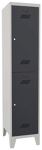 Garderobenschrank m.Zyl.H1850xB400xT500mm lichtgrau/anthrazitgrau 2 Abt.