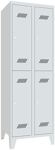 Garderobenschrank m.Zyl.H1850xB600xT500mm lichtgrau/lichtgrau 4 Abt.