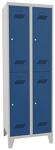 Garderobenschrank m.Zyl.H1850xB600xT500mm lichtgrau/enzianblau 4 Abt.