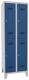 Garderobenschrank m.Zyl.H1850xB600xT500mm lichtgrau/enzianblau 4 Abt.