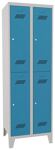 Garderobenschrank m.Zyl.H1850xB600xT500mm lichtgrau/lichtblau 4 Abt.