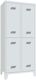 Garderobenschrank m.Zyl.H1850xB800xT500mm lichtgrau/lichtgrau 4 Abt.