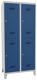 Garderobenschrank m.Zyl.H1850xB800xT500mm lichtgrau/enzianblau 4 Abt.