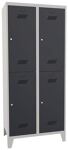 Garderobenschrank m.Zyl.H1850xB800xT500mm lichtgrau/anthrazitgrau 4 Abt.