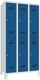 Garderobenschrank m.Zyl.H1850xB900xT500mm lichtgrau/enzianblau 6 Abt.