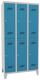 Garderobenschrank m.Zyl.H1850xB900xT500mm lichtgrau/lichtblau 6 Abt.