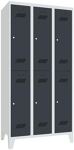 Garderobenschrank m.Zyl.H1850xB900xT500mm lichtgrau/anthrazitgrau 6 Abt.